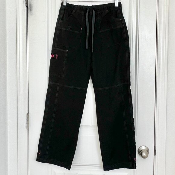 WonderWink WonderFLEX Faith Multi-Pocket Cargo Scrub Pant Black Size Small - Picture 2 of 8